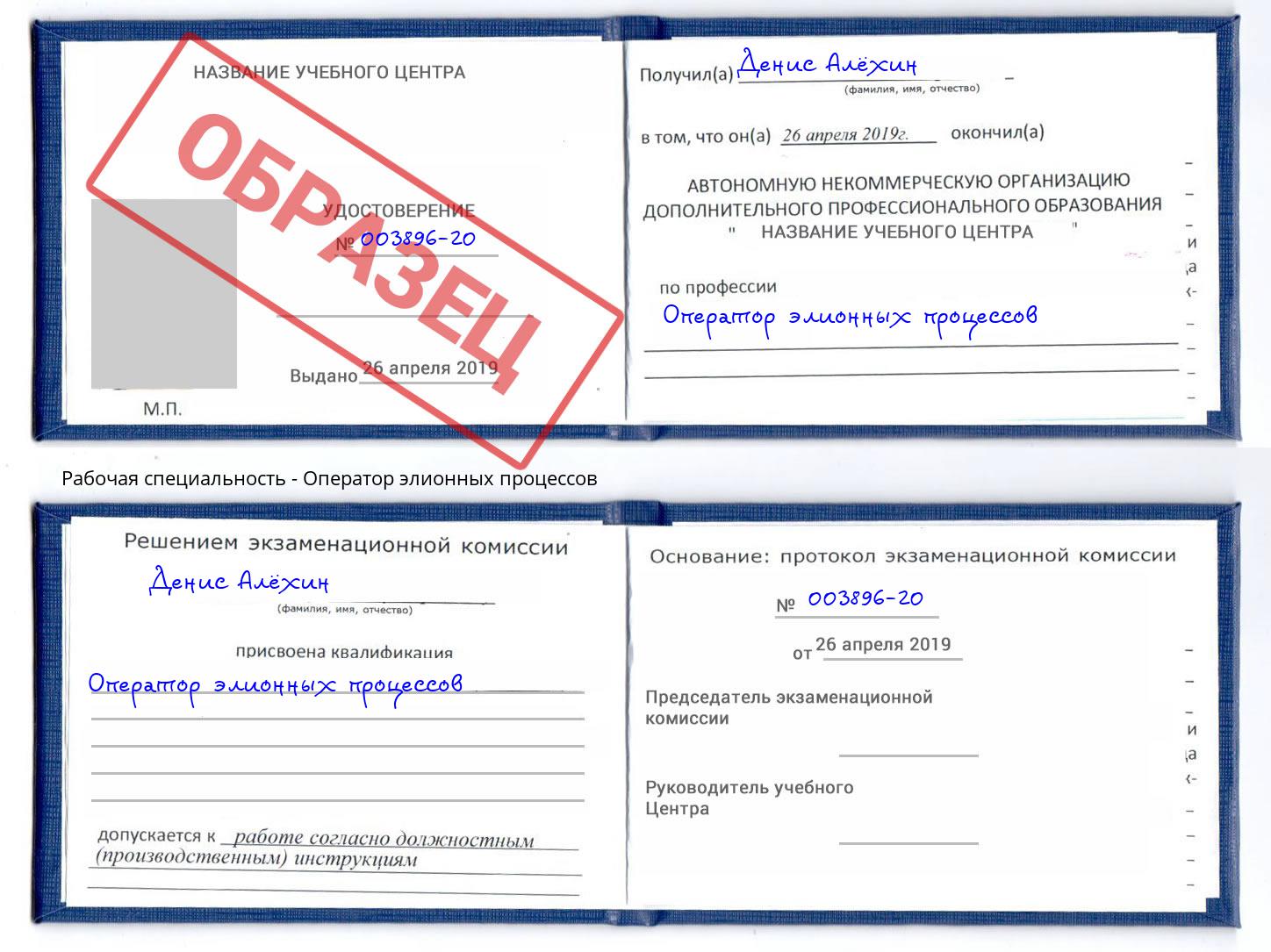 Оператор элионных процессов Верхняя Салда