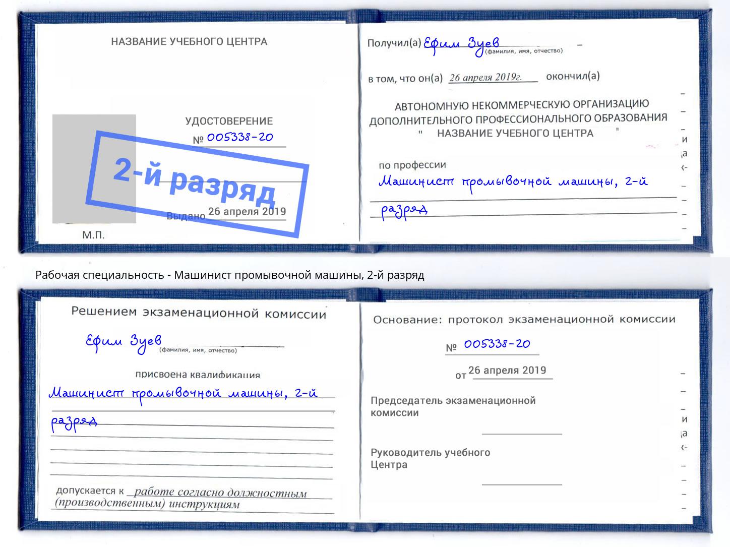 корочка 2-й разряд Машинист промывочной машины Верхняя Салда